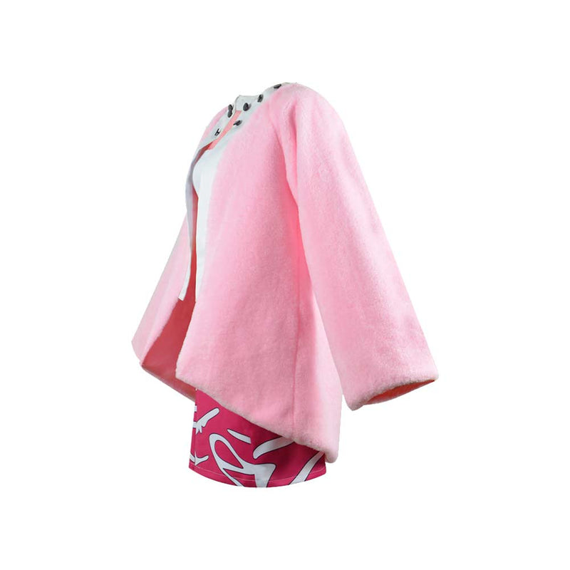 One Piece Anime Donquixote Doflamingo Women Pink Outfit Party Carnival Halloween Cosplay Costume