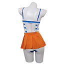 One Piece Anime Nami Women Blue And Orange Swimsuit Party Carnival Halloween Cosplay Costume