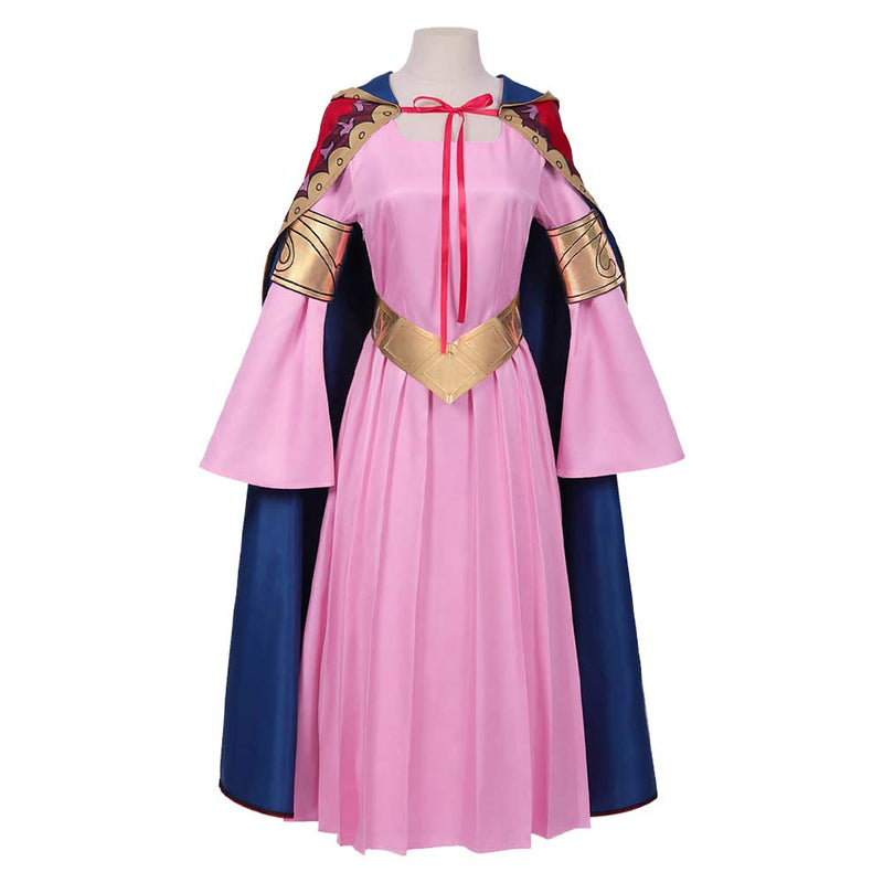 One Piece Anime Nefertari Vivi Women Pink Dress With Cloak Party Carnival Halloween Cosplay Costume