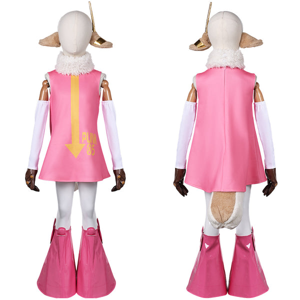 One Piece Anime PUNK-05 Atlas Kids Children Pink Dress Set Party Carnival Halloween Cosplay Costume