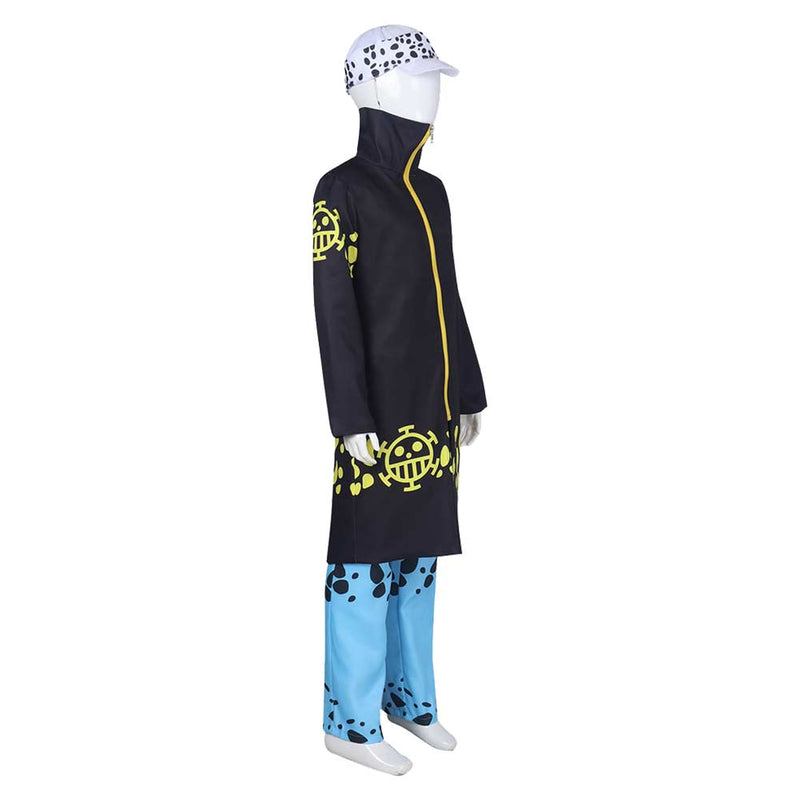 One Piece Anime Trafalgar D. Water Law Kids Children Black Outfit Party Carnival Halloween Cosplay Costume