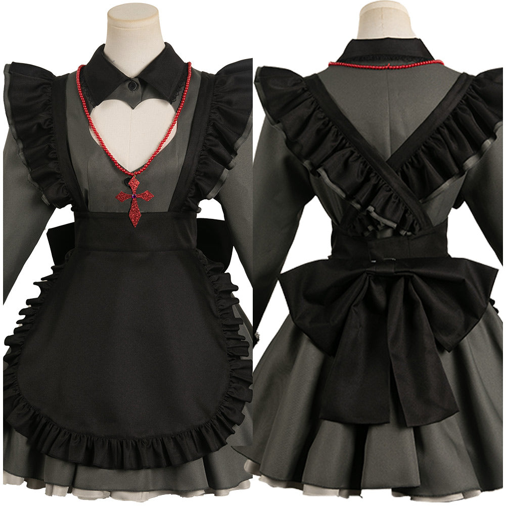 Oshi no Ko Hoshino Rubii Women Black Maid Dress Party Carnival