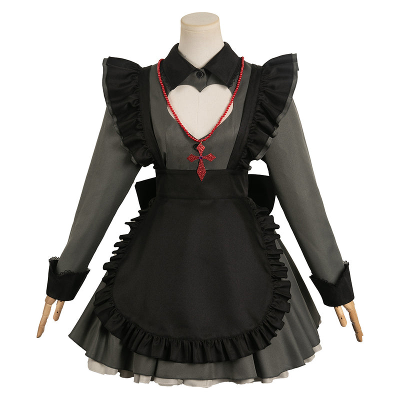 Oshi no Ko Hoshino Rubii Women Black Maid Dress Party Carnival