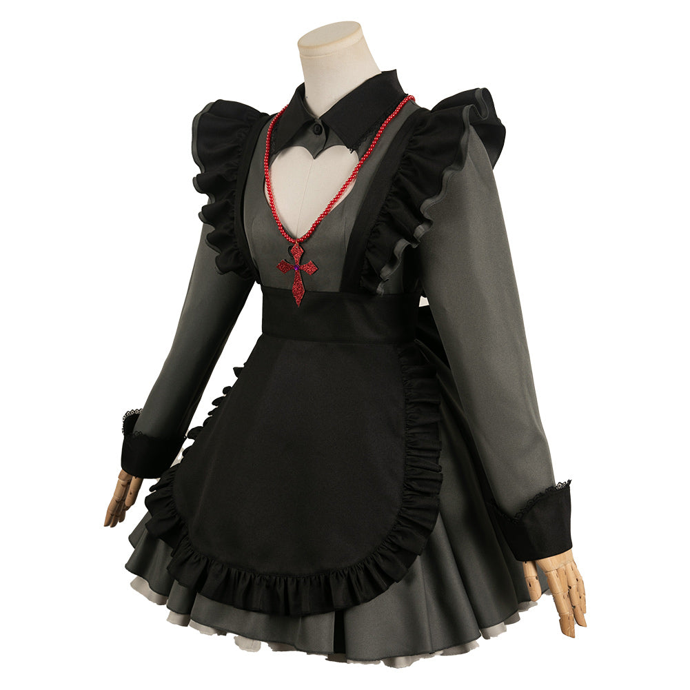 Oshi no Ko Anime Hoshino Rubii Women Black Maid Dress Party Carnival H