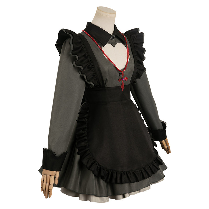 Oshi no Ko Anime Hoshino Rubii Women Black Maid Dress Party Carnival H