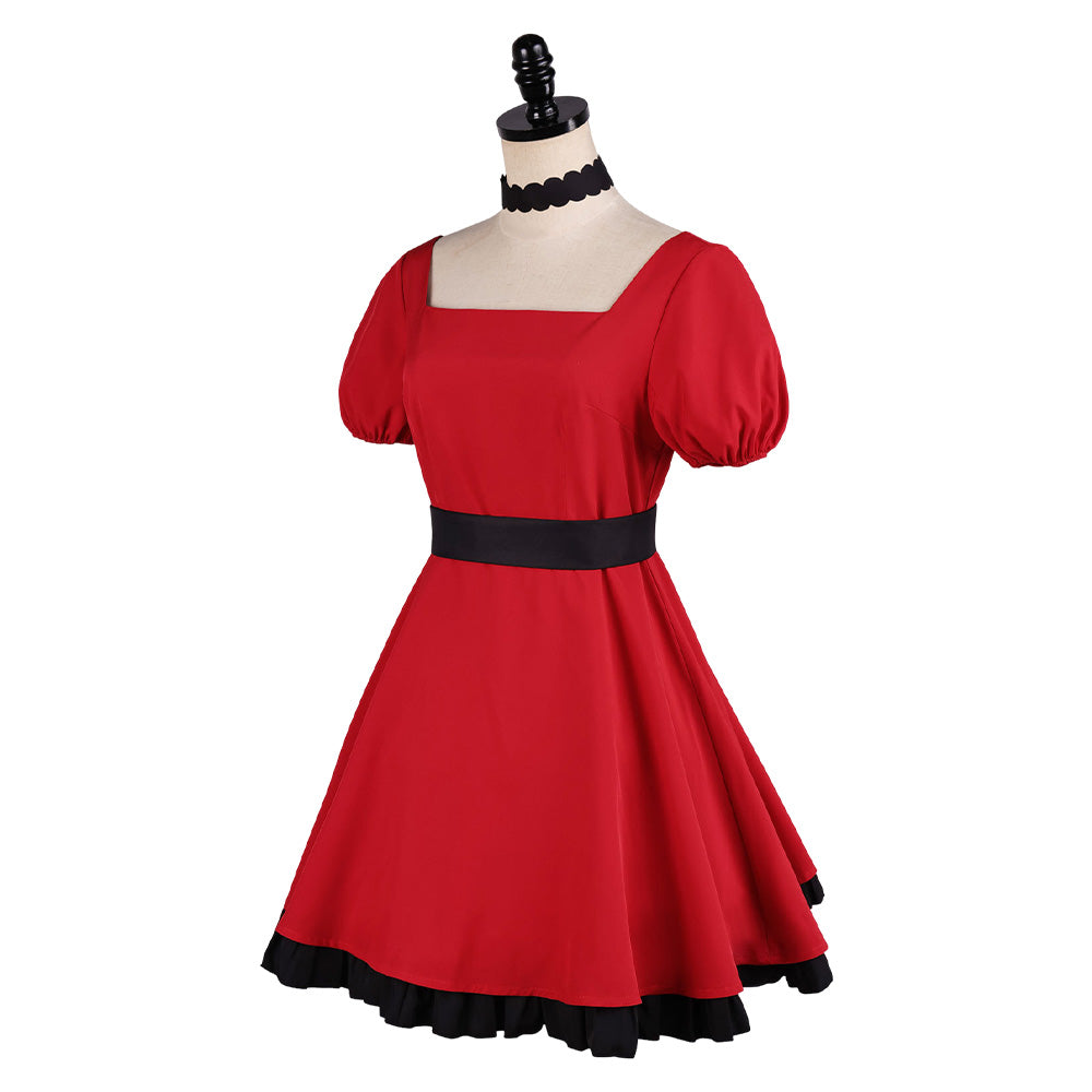 Oshi no Ko Ruby Hoshino Red Dress Outfit Women Halloween Carnival Party Cosplay Costume