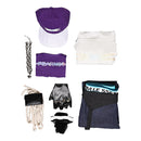 OW Ashe Women Purple Outfit With Hat Carnival Halloween Cosplay Costume