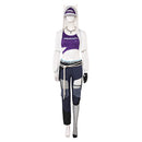 OW Ashe Women Purple Outfit With Hat Carnival Halloween Cosplay Costume