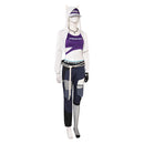 OW Ashe Women Purple Outfit With Hat Carnival Halloween Cosplay Costume