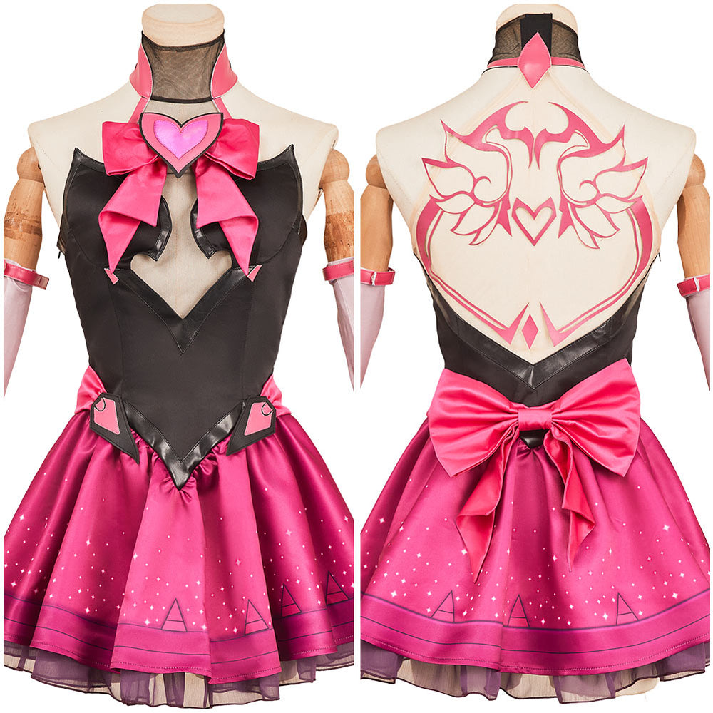 OW D.VA Women Red Dress Outfit Carnival Halloween Cosplay Costume