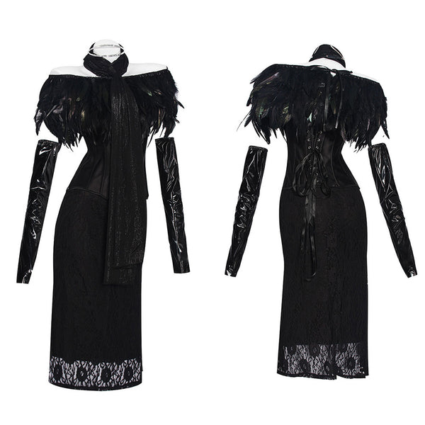 Padme Amidala Fireside Black Corset Gown Women Halloween Carnival Party Cosplay Costume