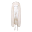 Padme Amidala White Cap Cloak Women Halloween Carnival Party Cosplay Costume