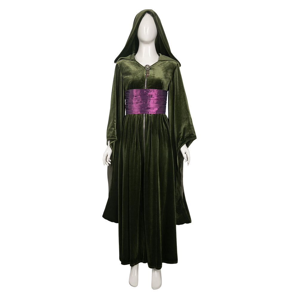 Padme Amidala Women Green Velvet Dress Party Carnival Halloween Cospla