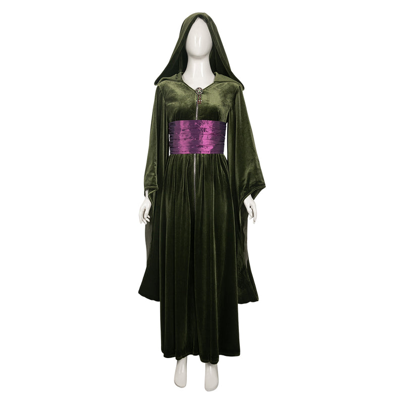 Padme Amidala Women Green Velvet Dress Party Carnival Halloween Cosplay Costume