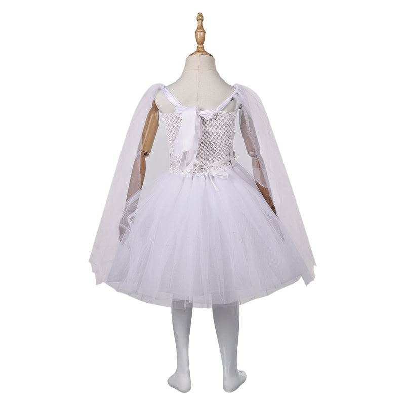 Princess Leia Kids Children White Dress Party Carnival Halloween Cosplay Costume