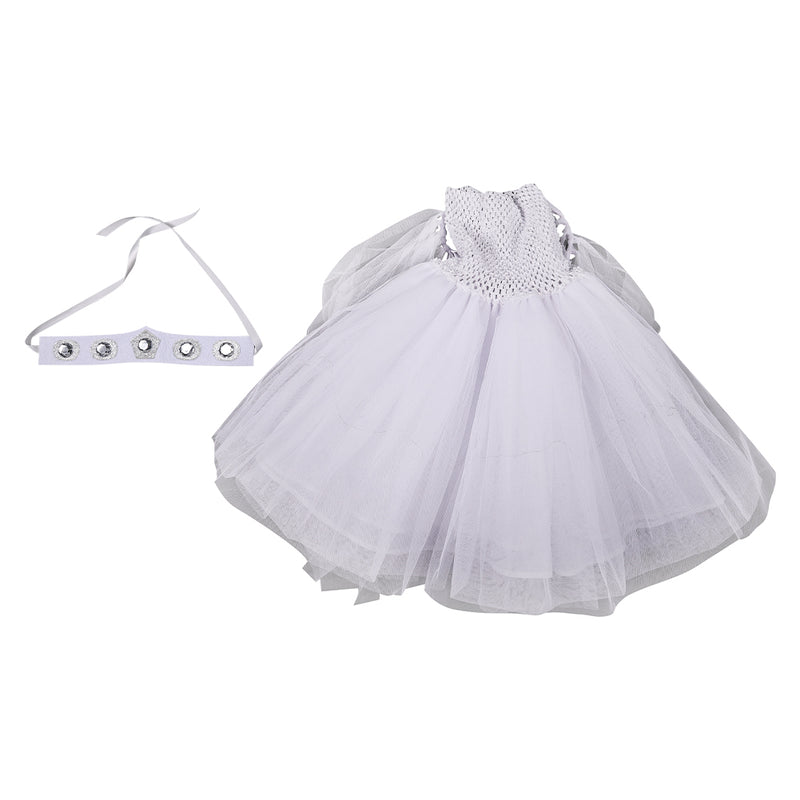 Princess Leia Kids Children White Dress Party Carnival Halloween Cosplay Costume