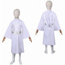 Princess Leia Kids Children White Dress Set Party Carnival Halloween Cosplay Costume