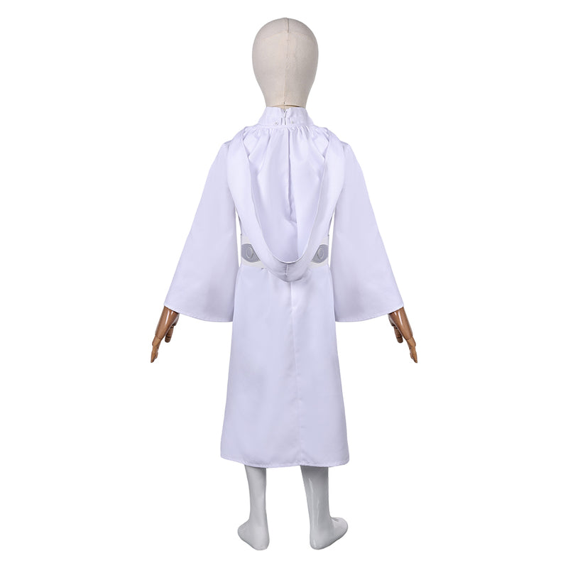 Princess Leia Kids Children White Dress Set Party Carnival Halloween Cosplay Costume