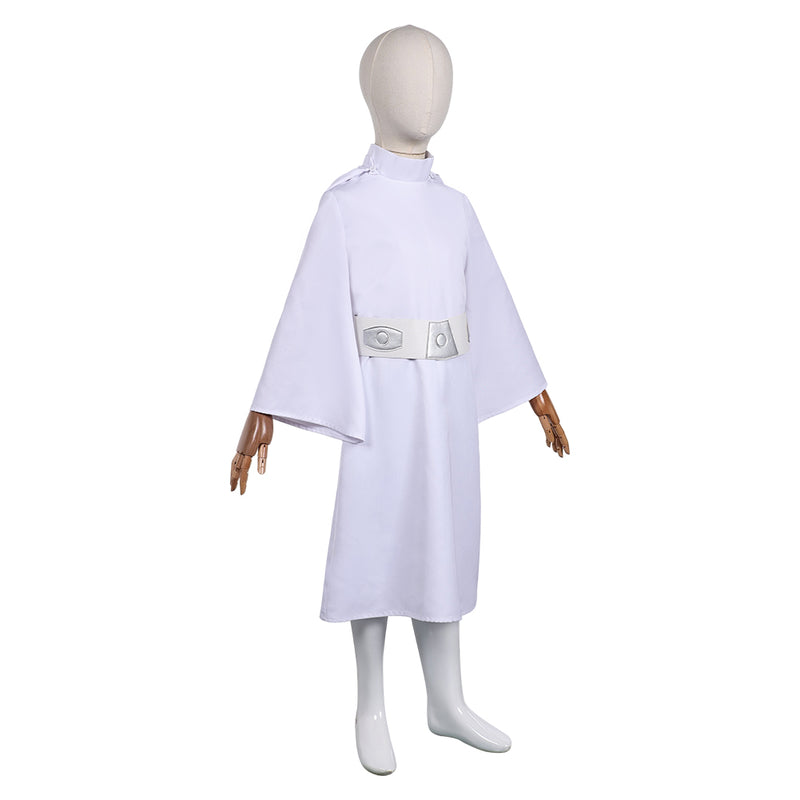 Princess Leia Kids Children White Dress Set Party Carnival Halloween Cosplay Costume