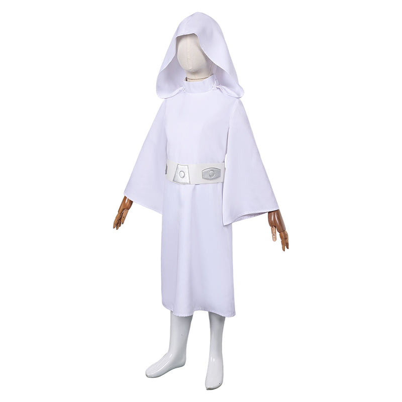 Princess Leia Kids Children White Dress Set Party Carnival Halloween Cosplay Costume