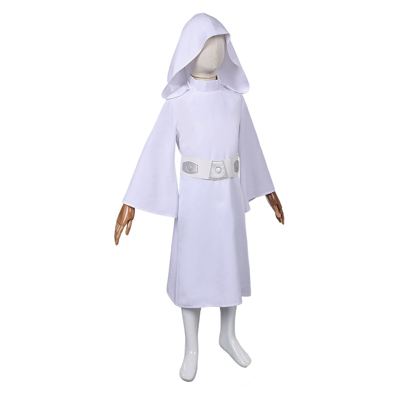 Princess Leia Kids Children White Dress Set Party Carnival Halloween Cosplay Costume