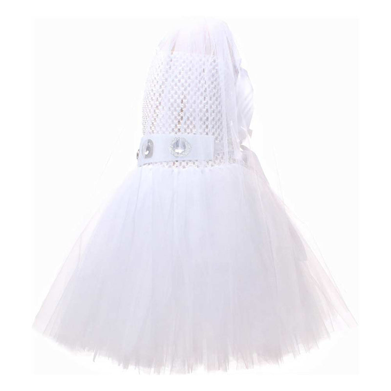 Princess Leia Kids Children White Tutu Dress Party Carnival Halloween Cosplay Costume