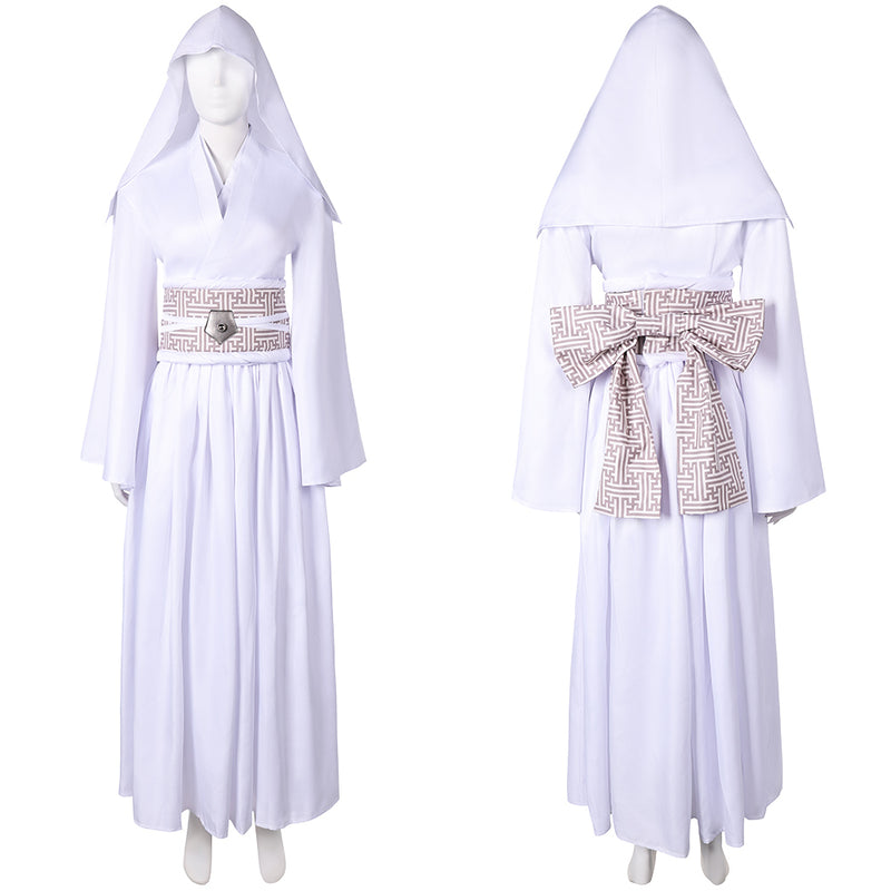 Princess Leia Women White Dress Outfit Carnival Halloween Cosplay Costume Princess Leia Women White Dress Outfit Carnival Halloween Cosplay Costume