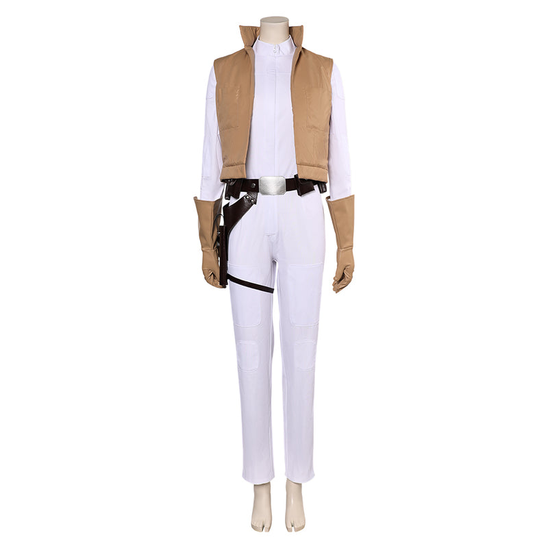 Princess Leia Women White Jumpsuit Party Carnival Halloween Cosplay Costume