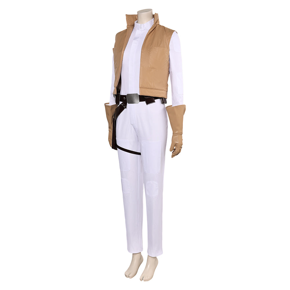 Princess Leia Women White Jumpsuit Party Carnival Halloween Cosplay Co