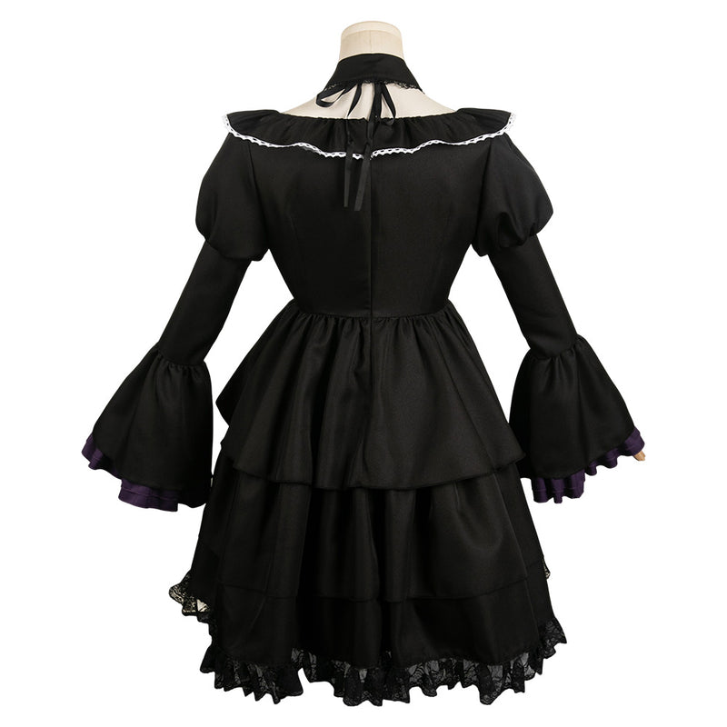 Puella Magi Madoka Magica Homura Akemi Women Black Gothic Dress Cosplay Costume