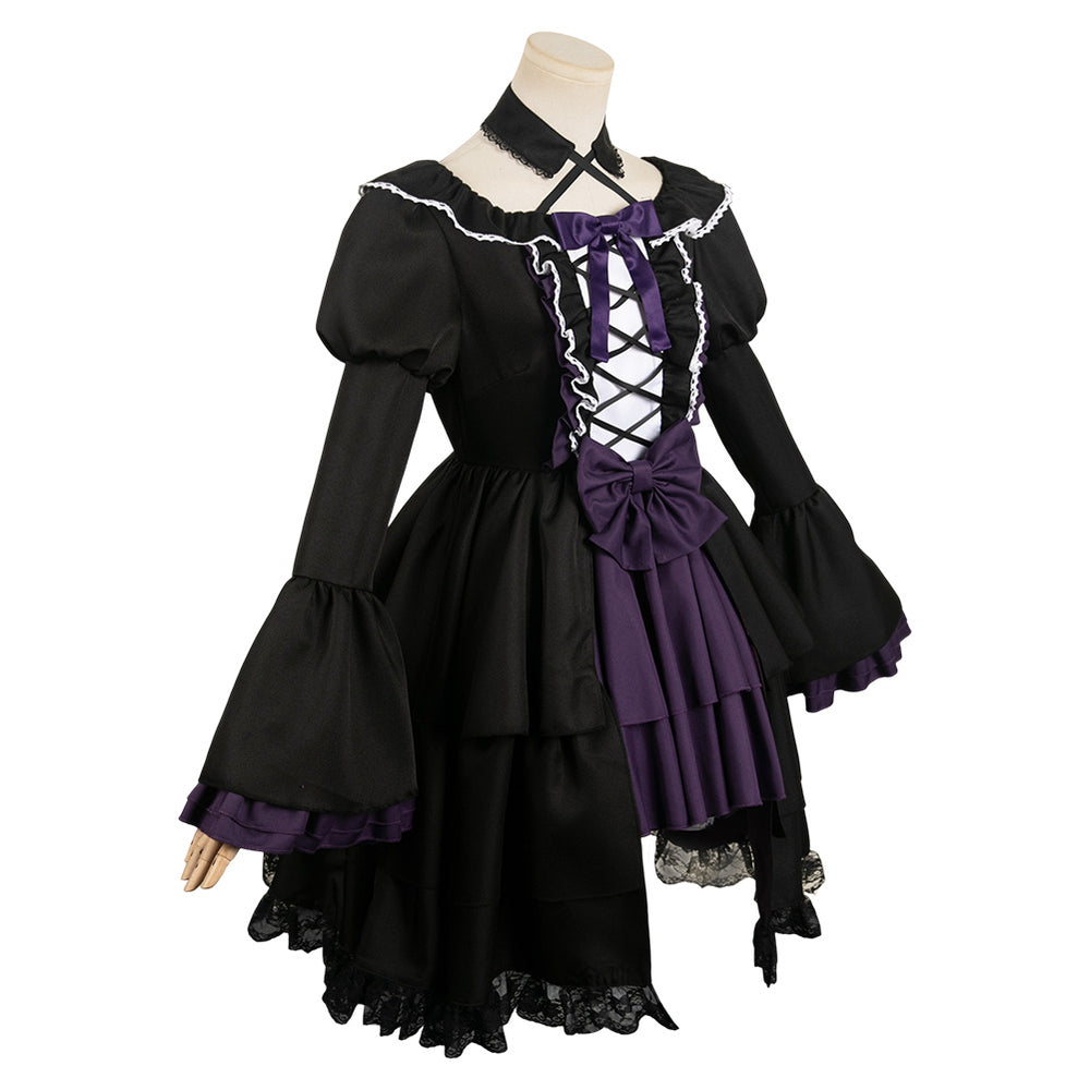 Puella Magi Madoka Magica Homura Akemi Women Black Gothic Dress Cosplay  Costume | Cossky