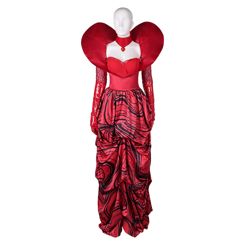 Queen Of Hearts Women Red Dress Carnival Halloween Cosplay Costume