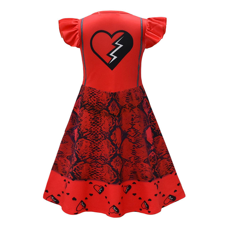 Red Kids Children Red Dress Outfit Party Carnival Halloween Cosplay Costume