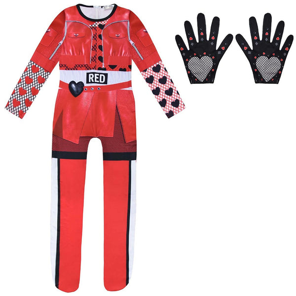 Red Kids Children Red Jumpsuit Outfit Party Carnival Halloween Cosplay Costume