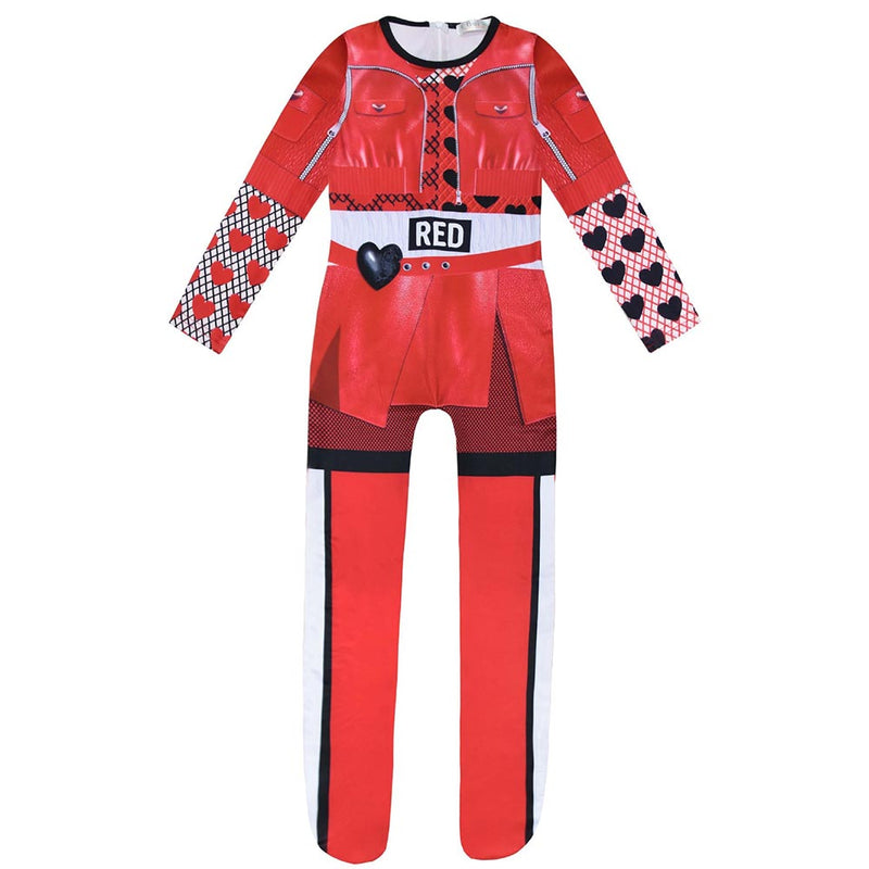 Red Kids Children Red Jumpsuit Outfit Party Carnival Halloween Cosplay Costume