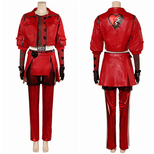 Red Women Red Top Pants Full Set Outfit Party Carnival Halloween Cosplay Costume