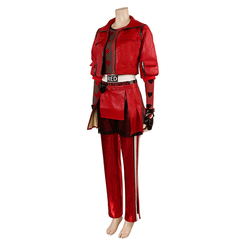 Red Women Red Top Pants Full Set Outfit Party Carnival Halloween Cosplay Costume