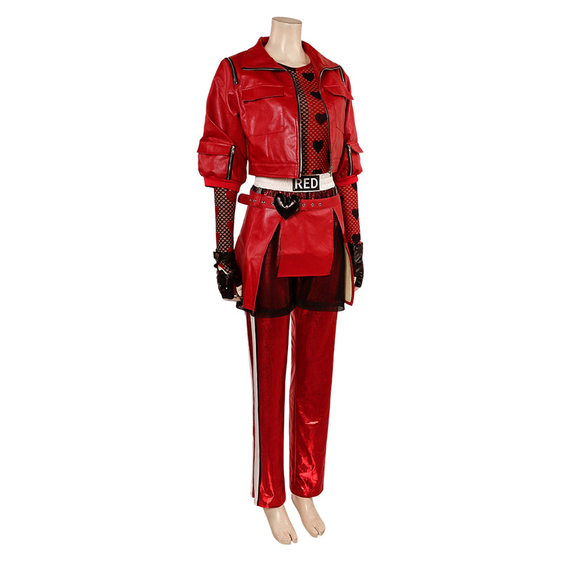 Red Women Red Top Pants Full Set Outfit Party Carnival Halloween Cosplay Costume