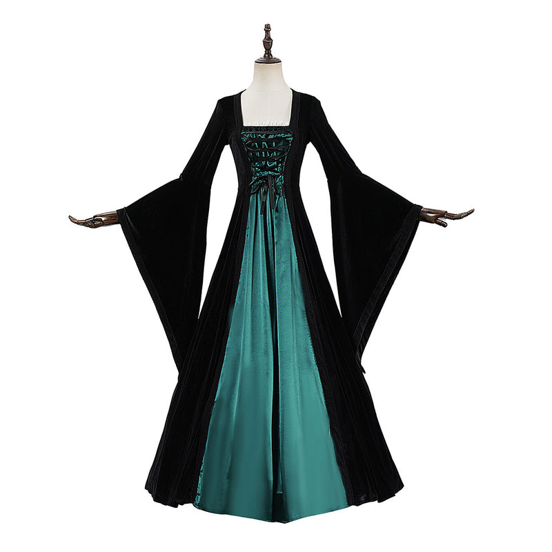 Cosplay Costume Maid Gown Dress Medieval Renaissance Green Women Halloween Carnival Party Outfits