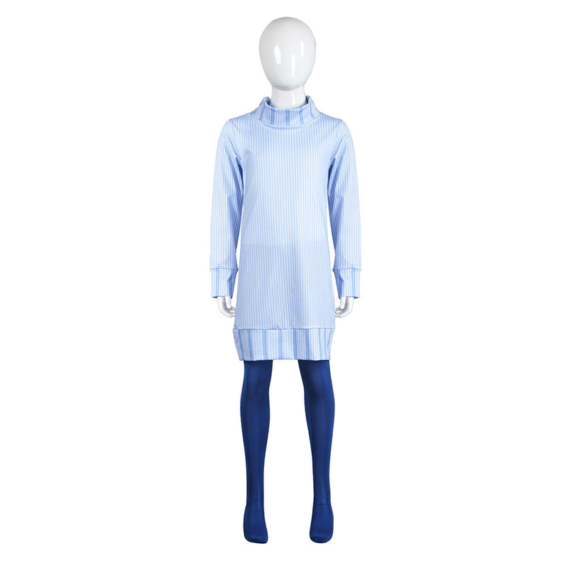 Sadness Kids Children Blue Outfit Carnival Halloween Cosplay Costume