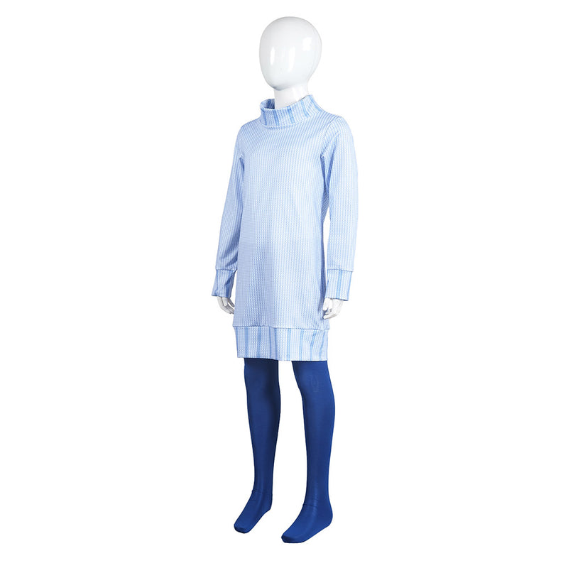 Sadness Kids Children Blue Outfit Carnival Halloween Cosplay Costume