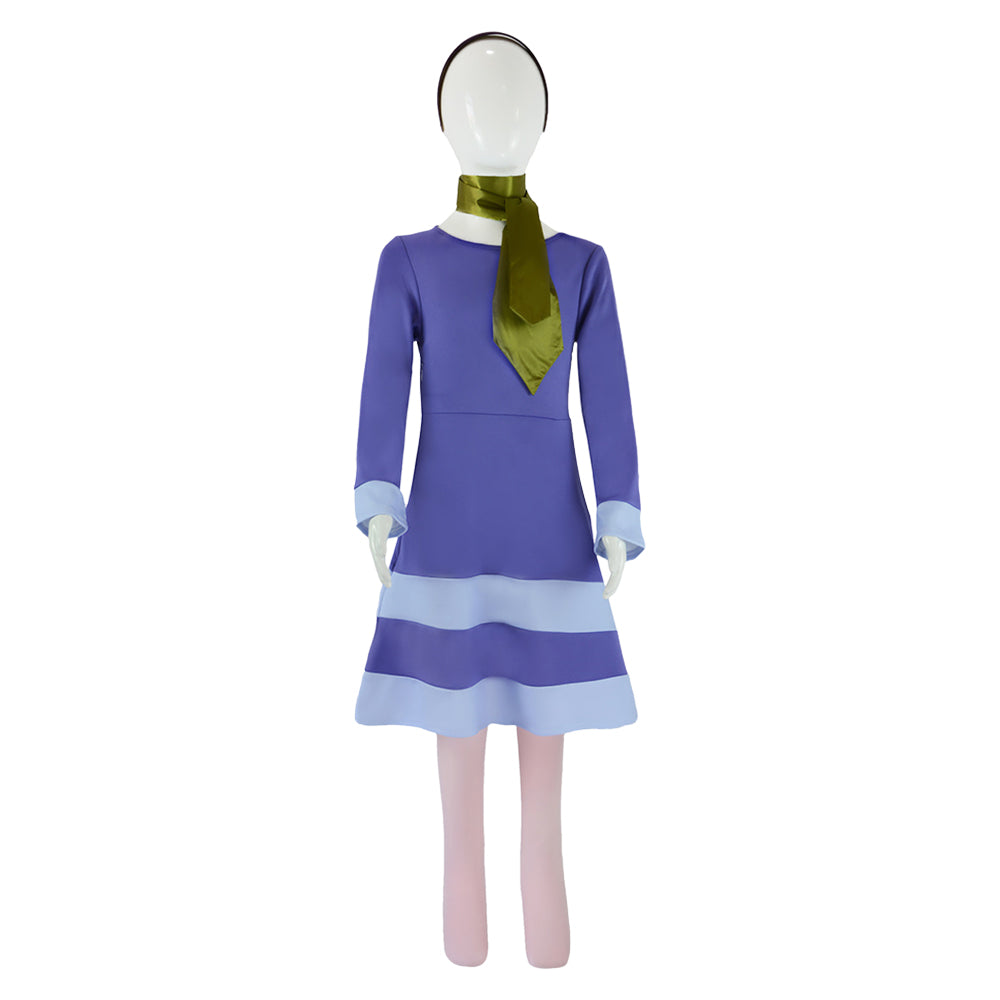 Scooby-Doo Daphne Blake Kids Children Purple Dress Carnival Halloween Cosplay Costume