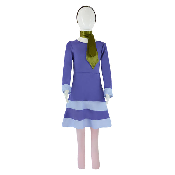 Scooby-Doo Daphne Blake Kids Children Purple Dress Carnival Halloween Cosplay Costume