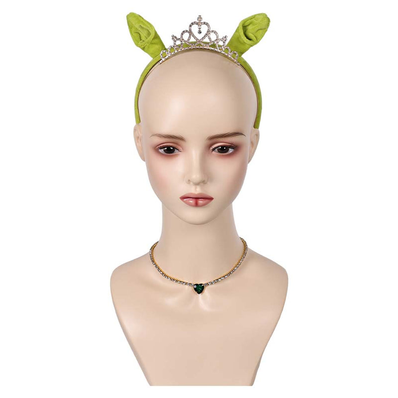 Shrek Movie Fiona Cosplay Headband Necklace Set Halloween Carnival Costume Accessories