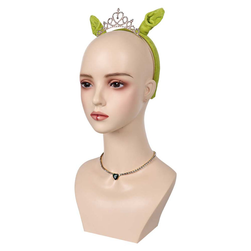 Shrek Movie Fiona Cosplay Headband Necklace Set Halloween Carnival Costume Accessories