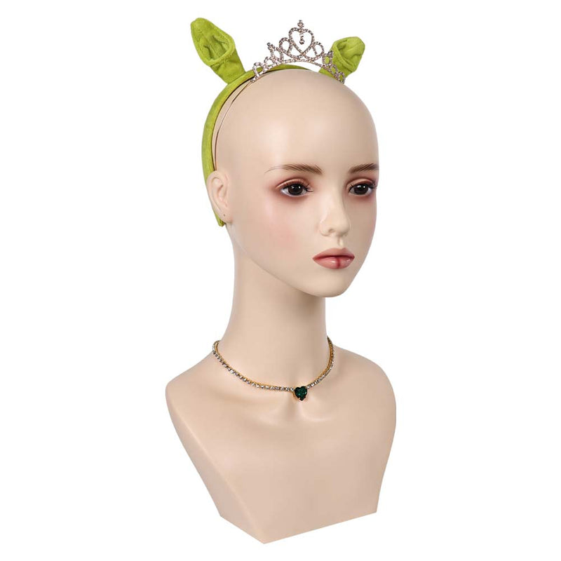 Shrek Movie Fiona Cosplay Headband Necklace Set Halloween Carnival Costume Accessories