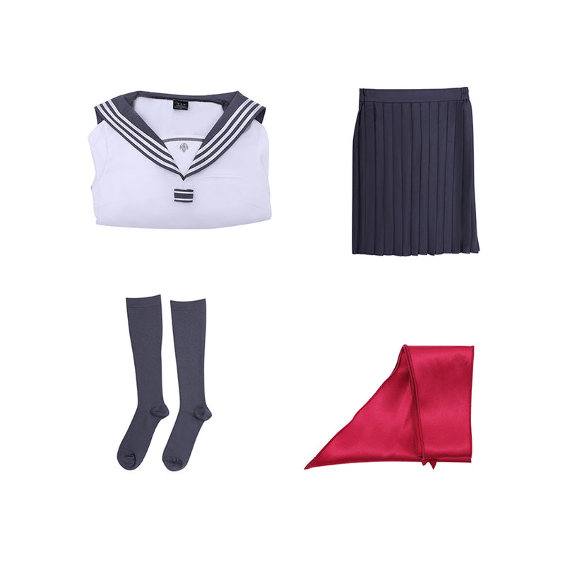 Silent Hill f Shimizu Hinako Women White School Uniform JK Halloween Carnival Party Cosplay Costume