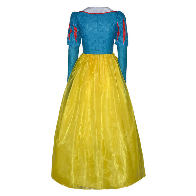 Snow White and the Seven Dwarfs Movie Snow White Women Yellow Blue Dress Cosplay Costume