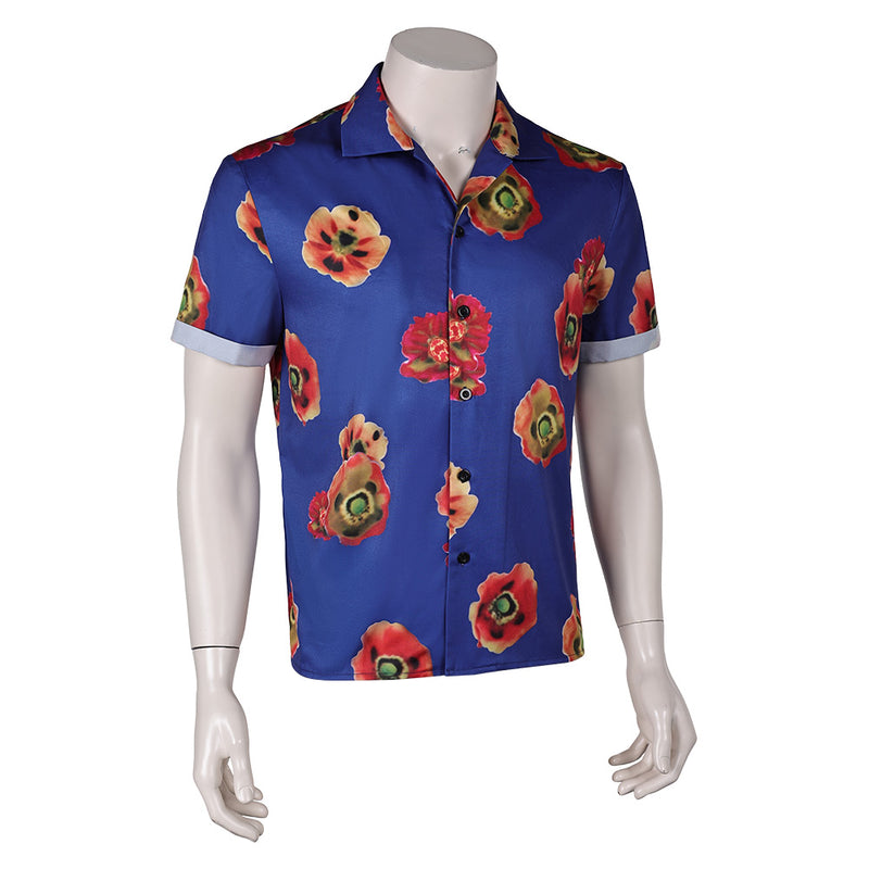 Speak No Evil 2024 Movie Paddy Blue Printed Shirt Party Carnival Halloween Cosplay Costume