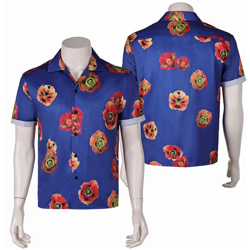 Speak No Evil 2024 Movie Paddy Blue Printed Shirt Party Carnival Halloween Cosplay Costume